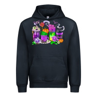 Navy Halloween Coffee Cups Urban Hoodie - texasbilliewilder