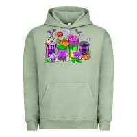 Pigment Oil Green Halloween Coffee Cups Urban Hoodie - texasbilliewilder