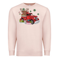 Pale Pink christmas truck Premium Sweatshirt - MaliasSmallBusiness