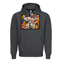 Smoke 4th of july llama Zipper Hoodie - LillyAllenDesigns