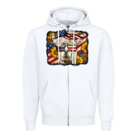 White 4th of july llama Zipper Hoodie - LillyAllenDesigns