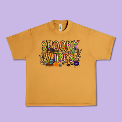 Spooky Vibes Urban Heavy Tee Designed By Racoondesign