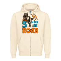 Sandshell i'm five hear me roar dinosaur birthday Zipper Hoodie - LillyAllenDesigns