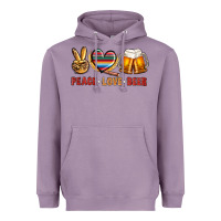 Lavender peace love beer Heavyweight Hoodie - NancyCooperArtShop