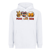 White peace love beer Heavyweight Hoodie - NancyCooperArtShop