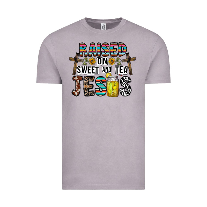 Raised On Sweet And Tea Jesus Vintage Tee by CowhideDigitalArt | Teevron
