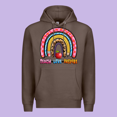 Teach Love Inspire Rainbow Premium Hoodie Designed By Artiststas