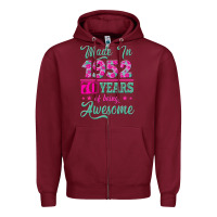 Burgundy made in 1952, 70 years of being awesome kopya Zipper Hoodie - Jasminsmagicworld