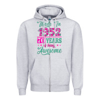 Heather Grey made in 1952, 70 years of being awesome kopya Zipper Hoodie - Jasminsmagicworld