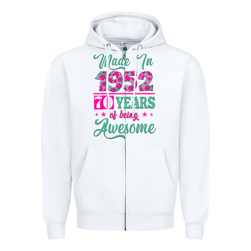 Made In 1952, 70 Years Of Being Awesome Kopya Zipper Hoodie by Jasminsmagicworld | Teevron