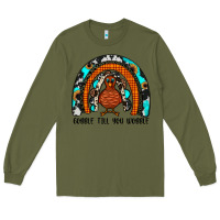 Army Green gobble till you wobble rainbow Long Sleeve Tee - JahusDesignShop