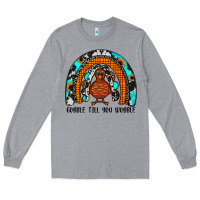 Heather Grey gobble till you wobble rainbow Long Sleeve Tee - JahusDesignShop