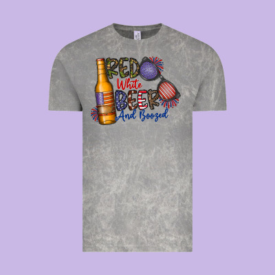 Red White Beer And Boozed Vintage Tee Designed By Cowhidedigitalart