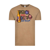 Vintage Coffee red white beer and boozed Vintage Tee - CowhideDigitalArt