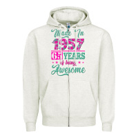 Oatmeal Heather made in 1957, 65 years of being awesome kopya Zipper Hoodie - Jasminsmagicworld