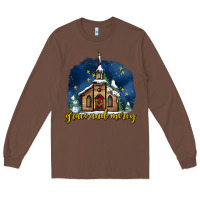Chestnut Christmas church and snow grace and mercy Long Sleeve Tee - AdoDesignShop