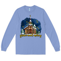 Colony Blue Christmas church and snow grace and mercy Long Sleeve Tee - AdoDesignShop