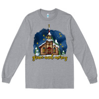 Heather Grey Christmas church and snow grace and mercy Long Sleeve Tee - AdoDesignShop