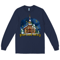 Navy Christmas church and snow grace and mercy Long Sleeve Tee - AdoDesignShop