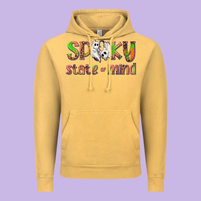 Spooky State Of Mind Vintage Hoodie Designed By Texasbilliewilder