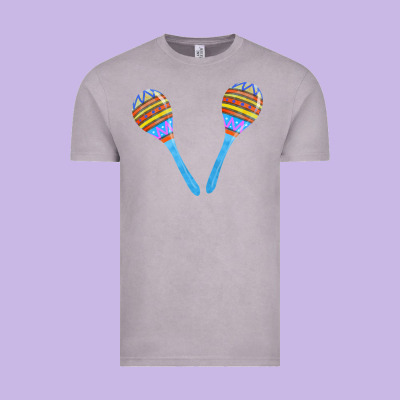 Blue Maracas Vintage Tee Designed By Fadigitalartstudio