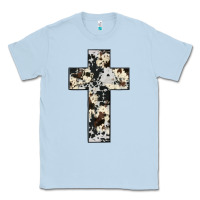 Dusty Blue cowhide cross Classic Tee - JahusDesignShop