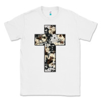 White cowhide cross Classic Tee - JahusDesignShop