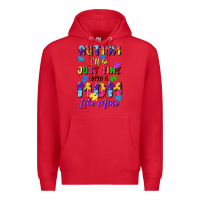 Red autism i'll be just fine with a mom like mine Premium Hoodie - Artiststas