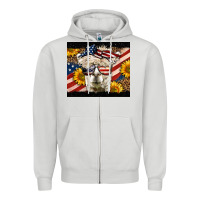 Dove Grey Western 4th Of July Llama Background Zipper Hoodie - LillyAllenDesigns