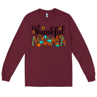 Burgundy thankful mama Long Sleeve Tee - JahusDesignShop