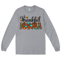 Heather Grey thankful mama Long Sleeve Tee - JahusDesignShop