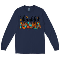 Navy thankful mama Long Sleeve Tee - JahusDesignShop