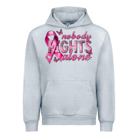Heather Grey nobody fights alone cancer Urban Hoodie - NancyCooperArtShop
