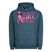Pigment Midnight Navy nobody fights alone cancer Urban Hoodie - NancyCooperArtShop