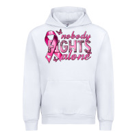 White nobody fights alone cancer Urban Hoodie - NancyCooperArtShop