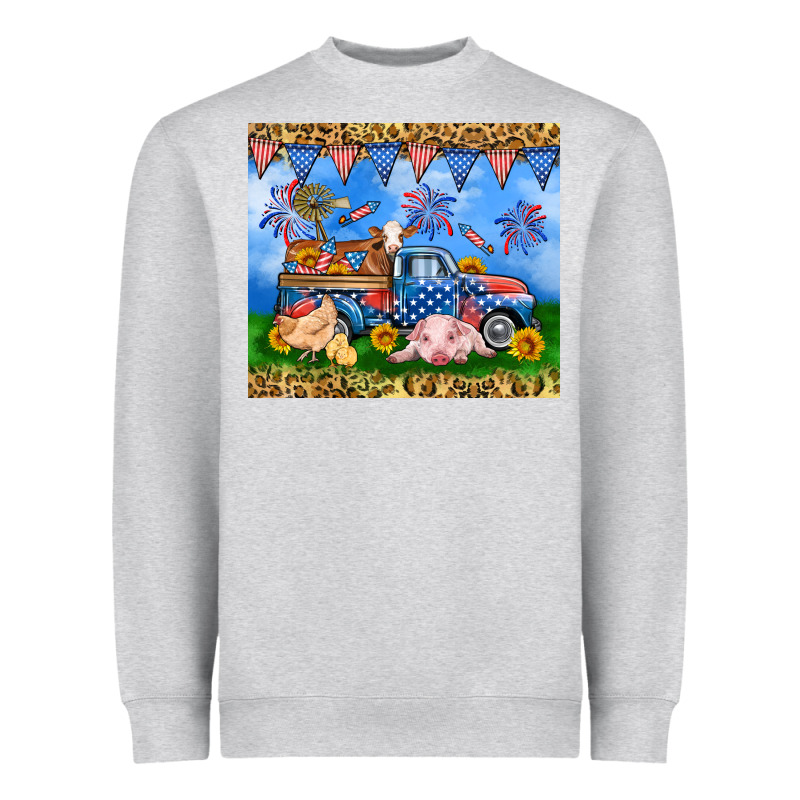 America Farm Animals Truck 20oz Skinny Tumbler Heavyweight Sweatshirt by Neo Western | Teevron