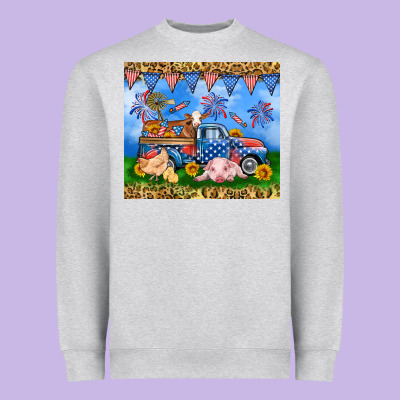 America Farm Animals Truck 20oz Skinny Tumbler Heavyweight Sweatshirt Designed By Neo Western