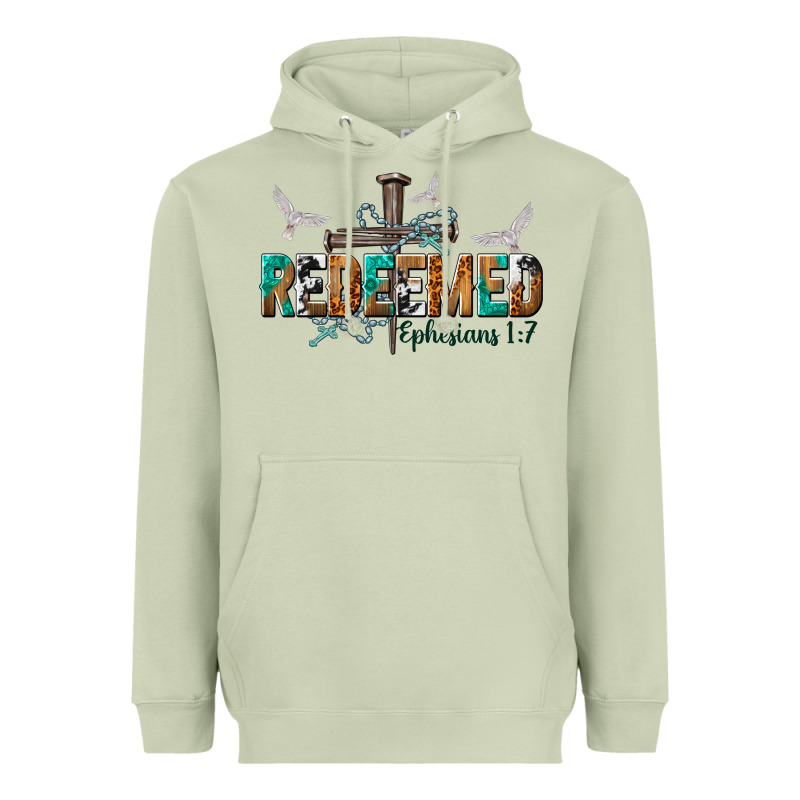 Redeemed Ephesians 1 7 Heavyweight Hoodie by NancyCooperArtShop | Teevron