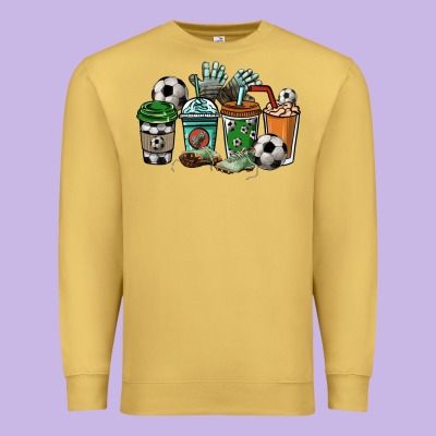 Soccer Coffee Cups Premium Sweatshirt Designed By Nancycooperartshop