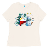 Bone dental christmas teeth and winter with snowman Ladies Tee - AdoDesignShop