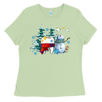 Matcha dental christmas teeth and winter with snowman Ladies Tee - AdoDesignShop