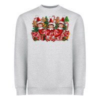 Heather Grey Christmas girl elfs Heavyweight Sweatshirt - FaDigitalArtStudio