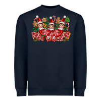 Navy Christmas girl elfs Heavyweight Sweatshirt - FaDigitalArtStudio
