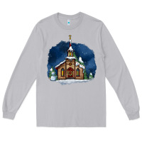 Moon Dust Christmas church and snow Long Sleeve Tee - AdoDesignShop
