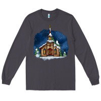 Smoke Christmas church and snow Long Sleeve Tee - AdoDesignShop