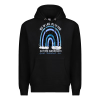 Black we wear blue for autism awareness accept understan Premium Hoodie - Artiststas