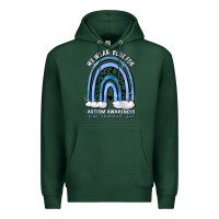Sports Green we wear blue for autism awareness accept understan Premium Hoodie - Artiststas