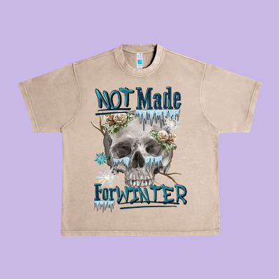 Not Made For Winter Skull Urban Heavy Tee Designed By Fadigitalartstudio