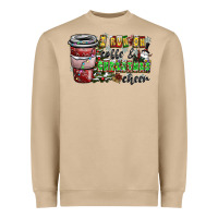 Mushroom I Run On Coffee And Christmas Cheer Heavyweight Sweatshirt - CowhideDigitalArt