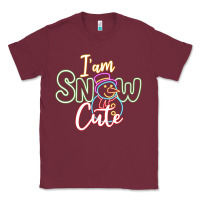 Burgundy l am snow cute Classic Tee - CowhideDigitalArt